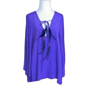 Patterson J. Kincaid Purple Flowy Dakota Tunic Size XS